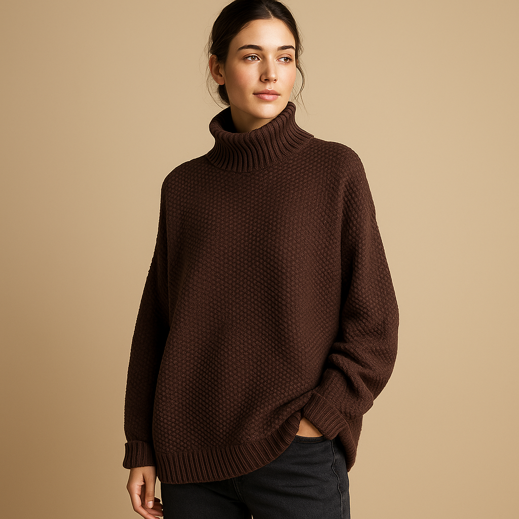 Elegant knitted turtleneck sweater for women | Theodora