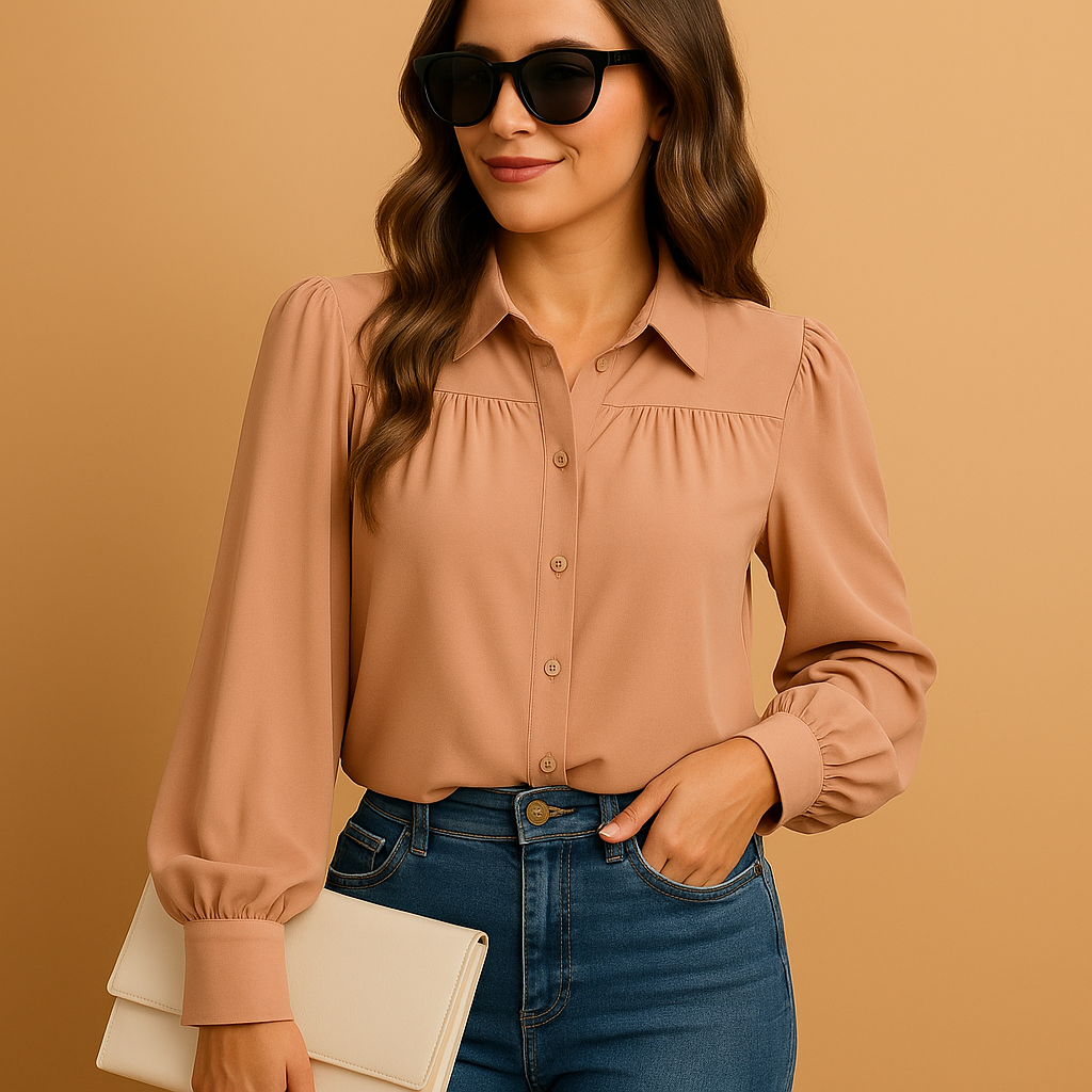 Elegant lantern sleeve blouse for women | Clara