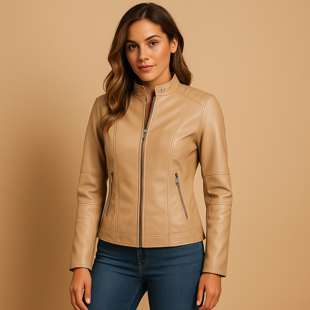 Elegant PU leather jacket for women | Milena