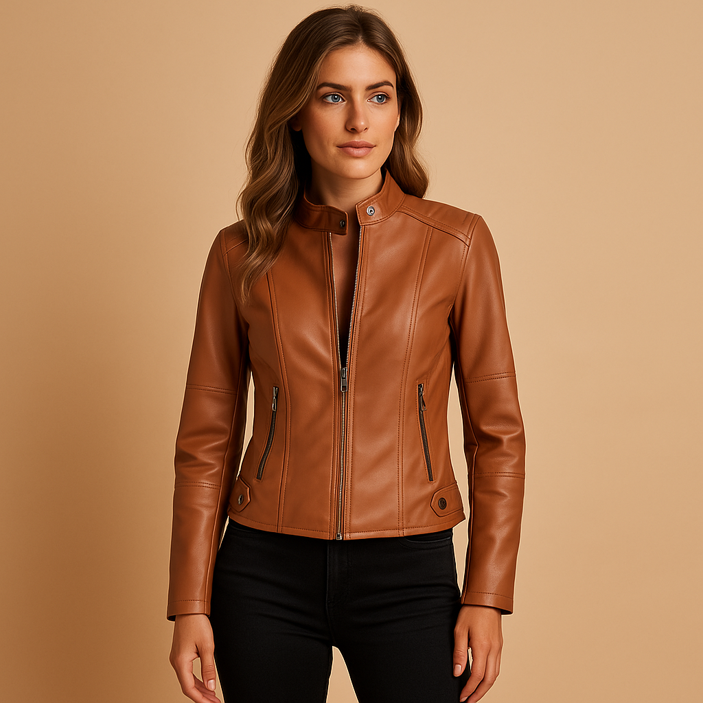 Elegant PU leather jacket for women | Milena