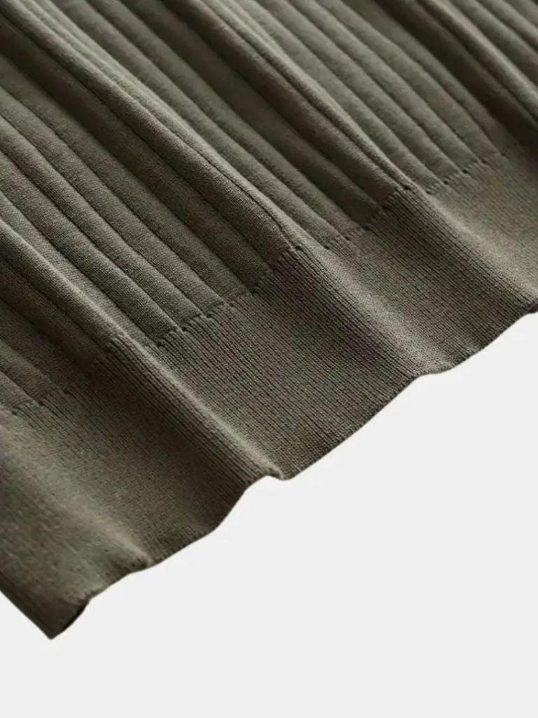 Elegant Open Collar Long Sleeve Polo for Men