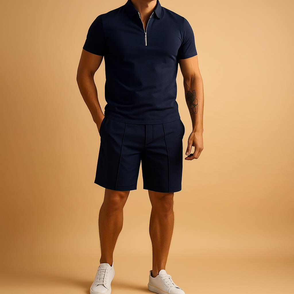 Elegant polo and shorts summer set for men | Julian