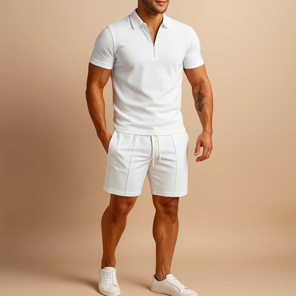 Elegant polo and shorts summer set for men | Julian