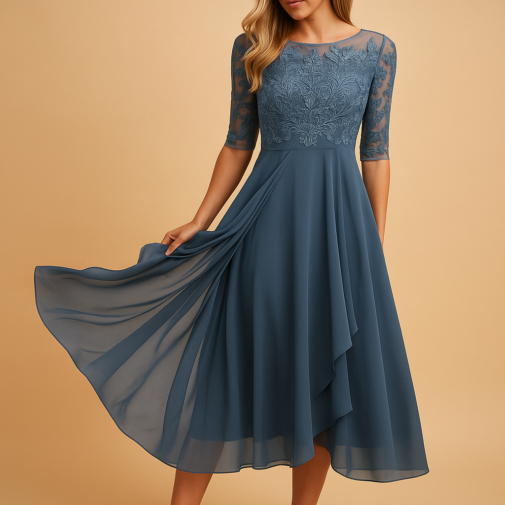 Elegant short sleeve summer maxi dress for women | Clara