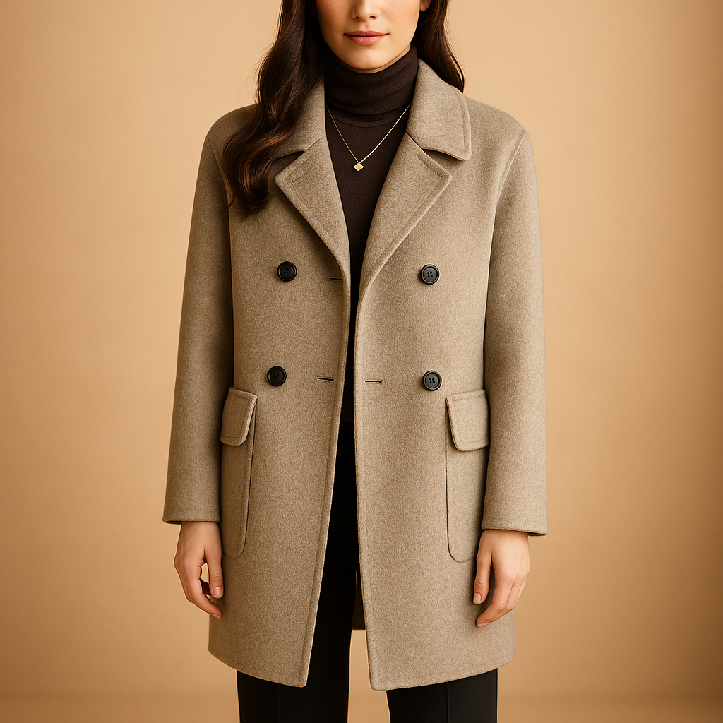 Elegant solid-color overcoat for women | Elise