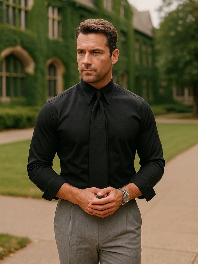 Elegant Spearpoint Collar Shirt for Men