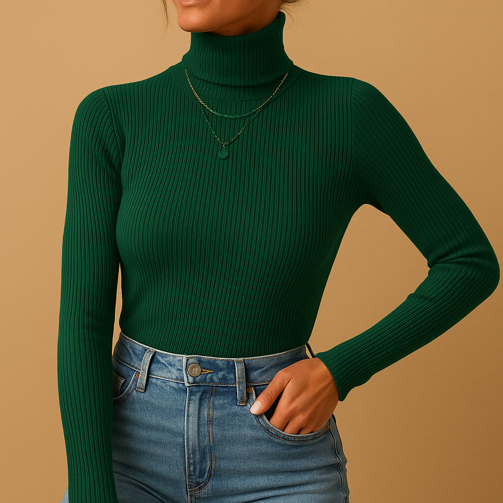 Elegant turtleneck knit sweater for women | Danica