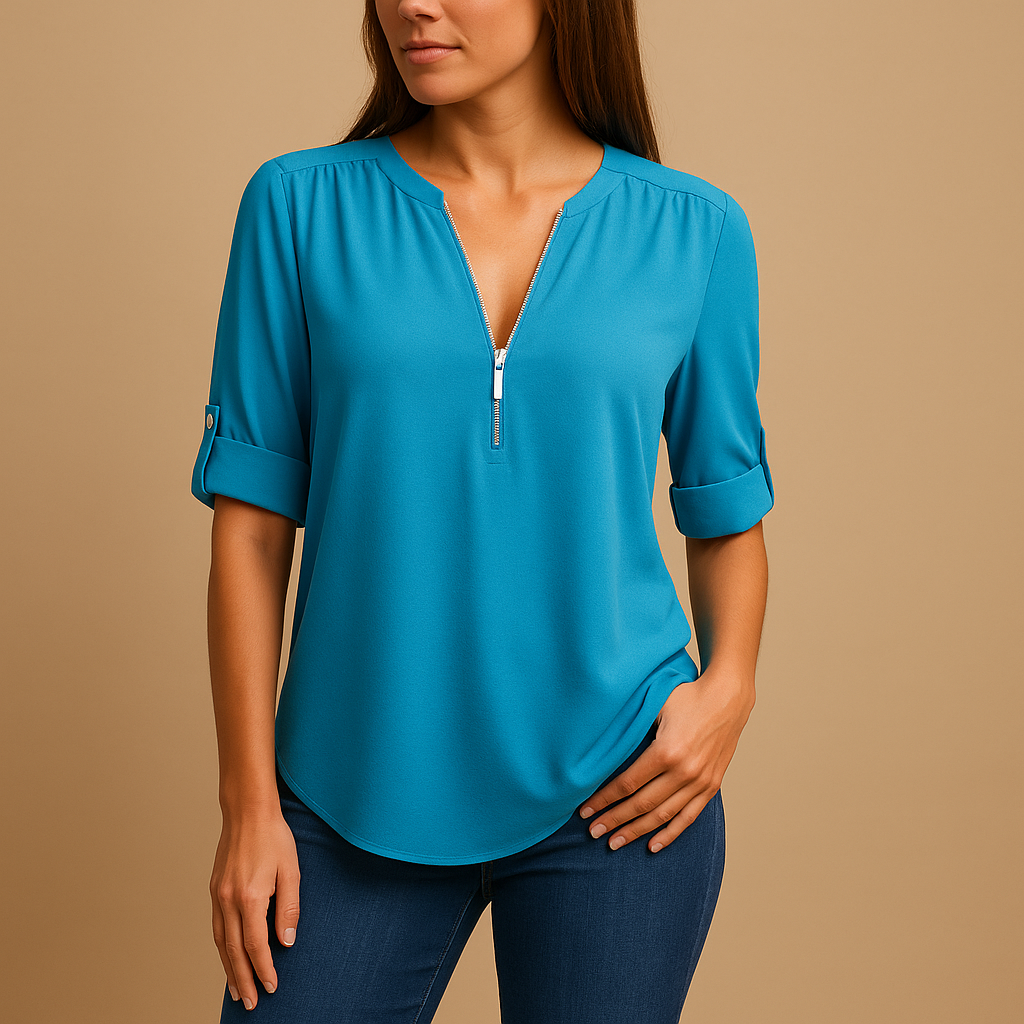Elegant V-neck summer blouse for women | Naomi