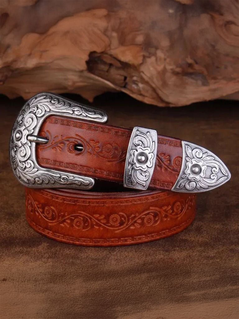 Elegant Western Leather Belt for Men