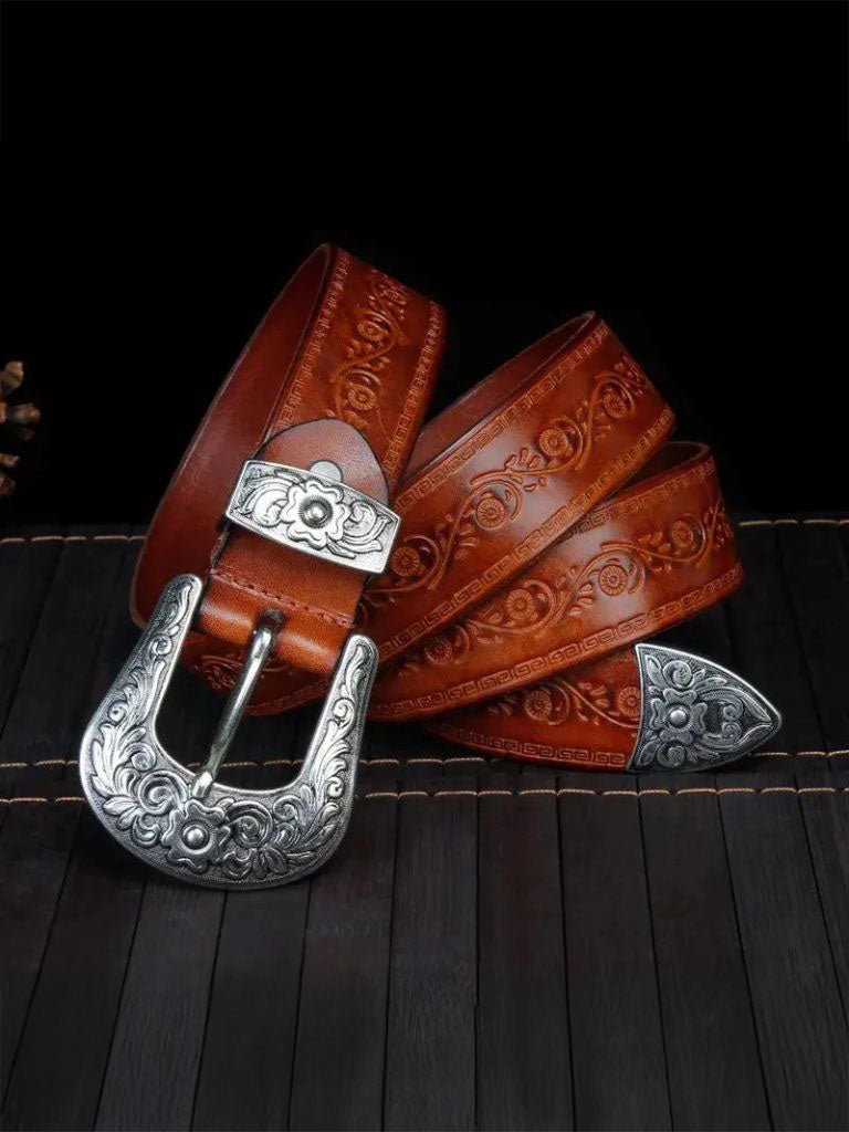 Elegant Western Leather Belt for Men