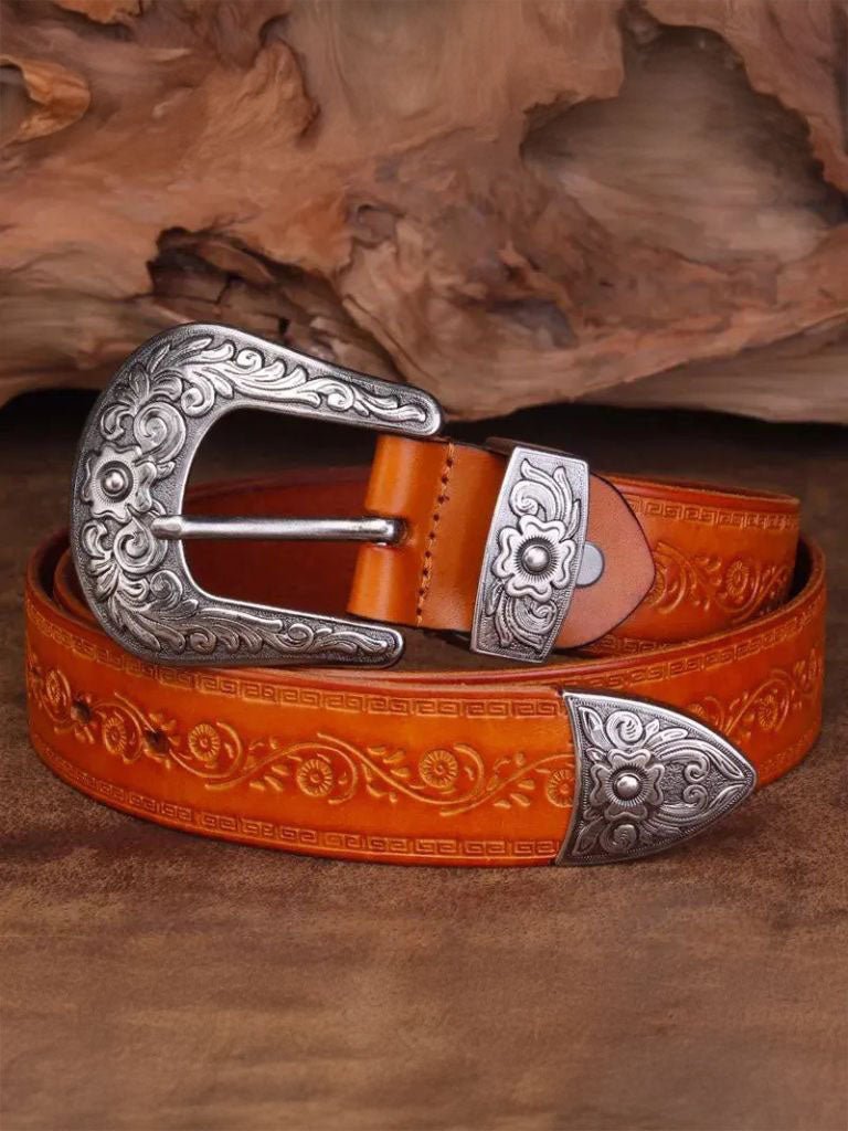 Elegant Western Leather Belt for Men