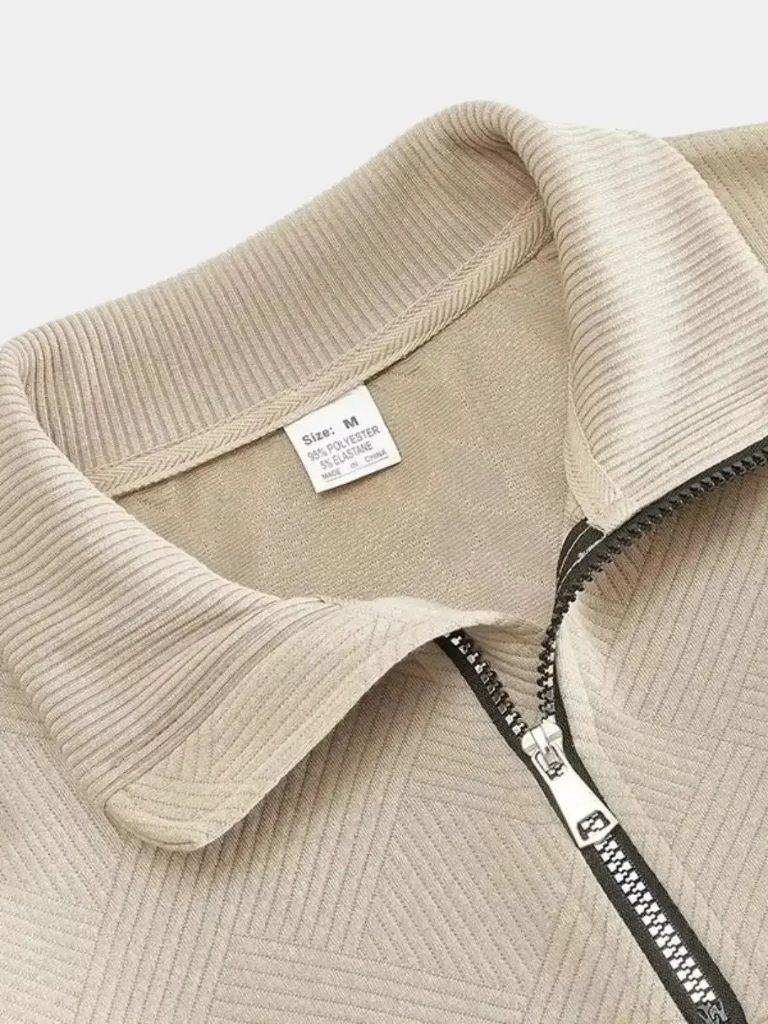 Essential Henley Quarter Zip Pullover for Men