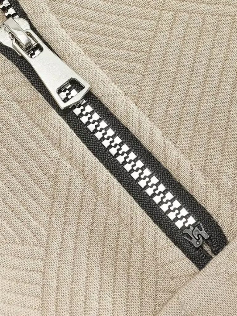 Essential Henley Quarter Zip Pullover for Men