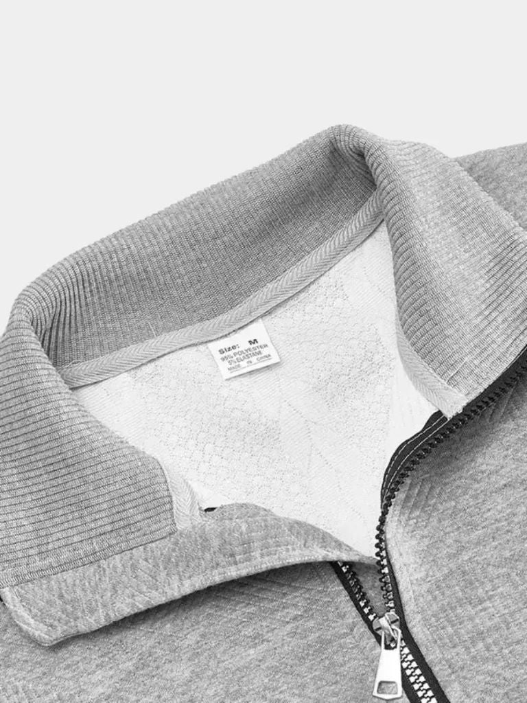 Essential Henley Quarter Zip Pullover for Men