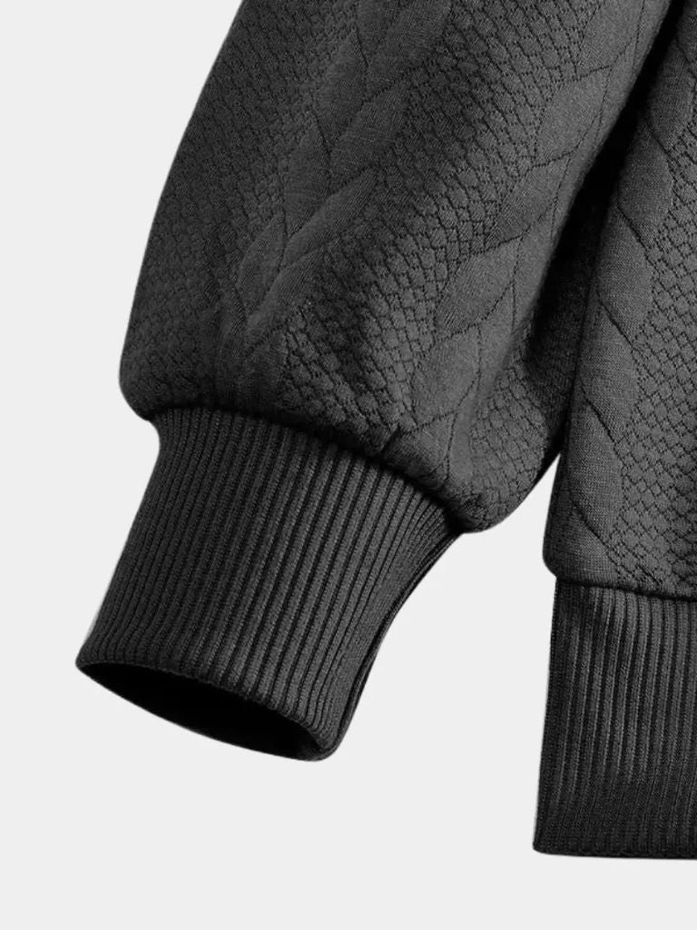 Essential Henley Quarter Zip Pullover for Men