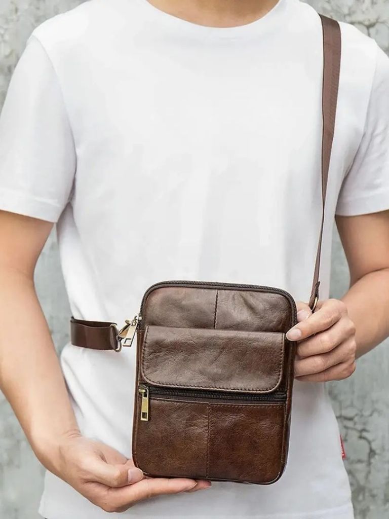 Essential Leather Shoulder Bag for Men