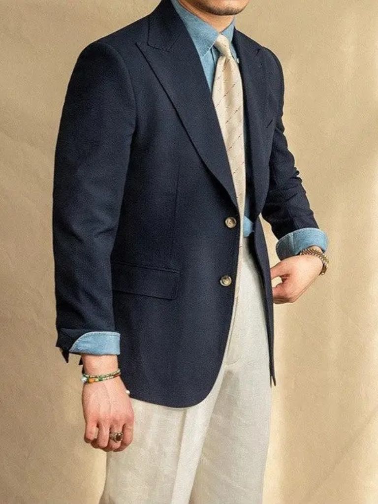 Essential Nautical Seersucker Blazer for Men
