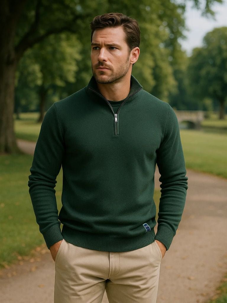 Essential Quarter-Zip Jumper Sweater for Men
