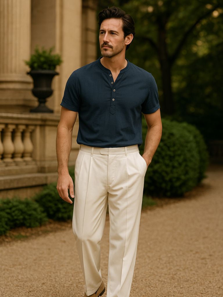 Essential Short Sleeve Linen Shirt for Men