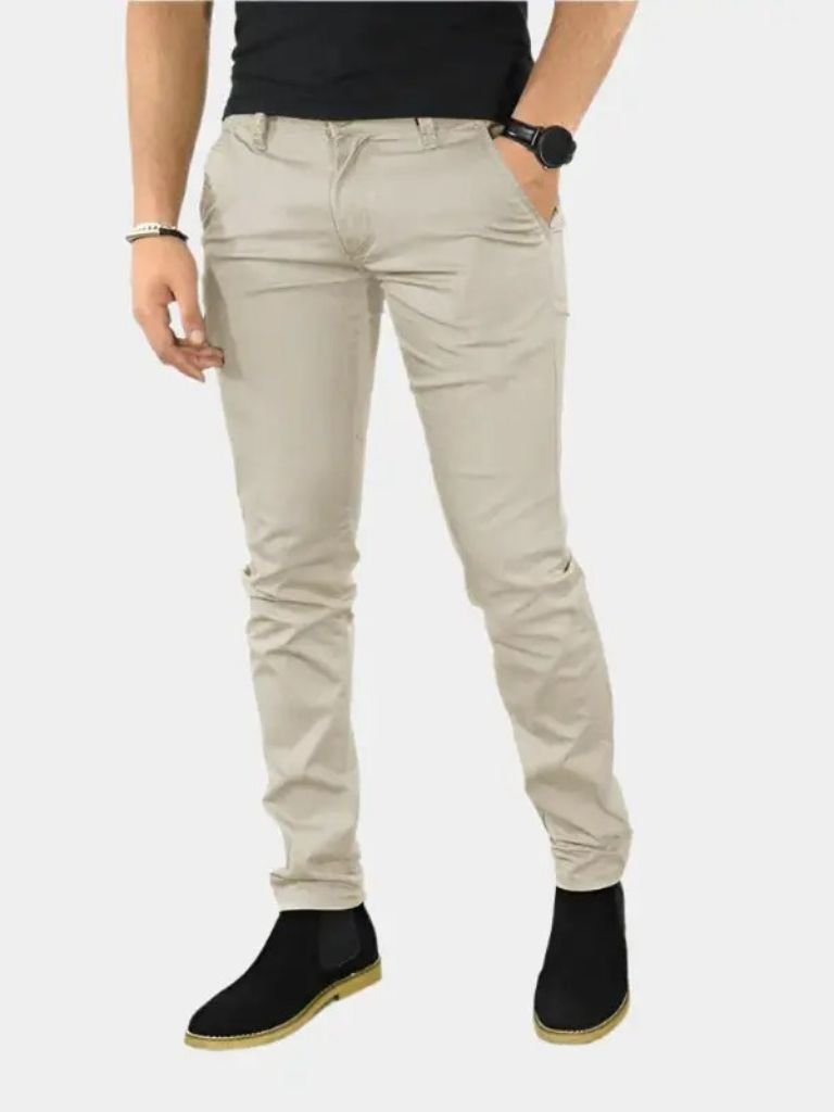 Essential Slim Fit Straight Trousers for Men