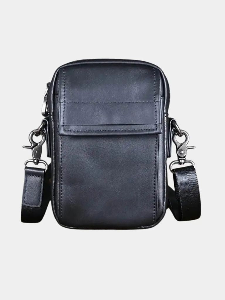 Essential Small Leather Shoulder Bag for Men