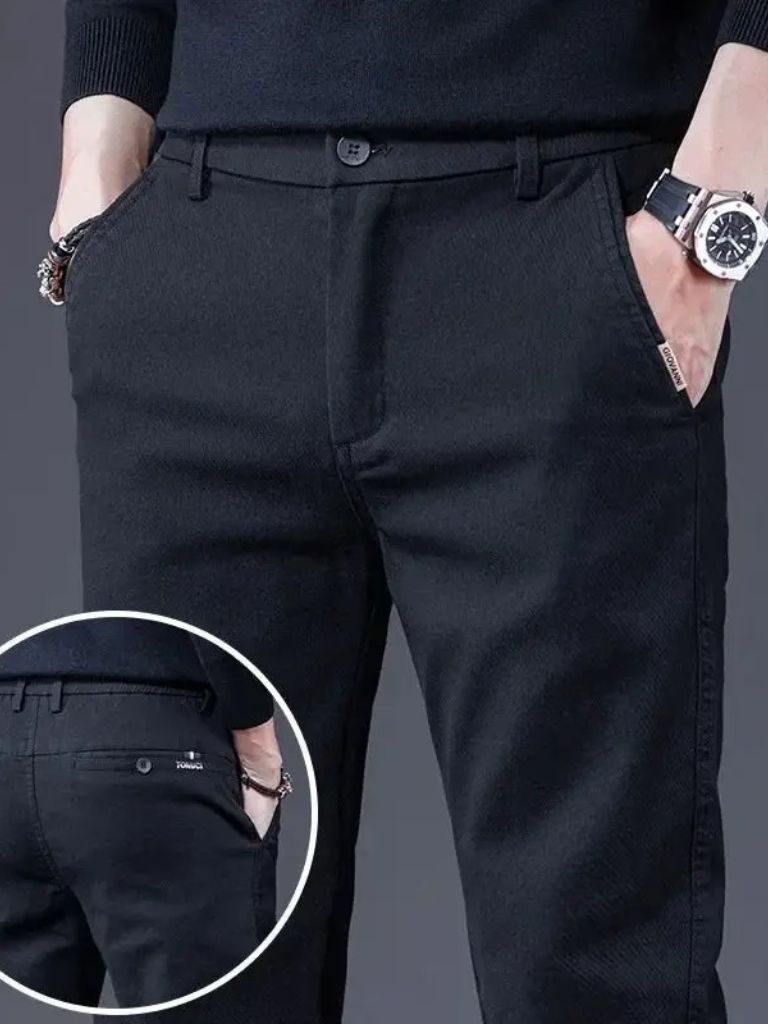 Essential Stretchy Straight Trousers for Men