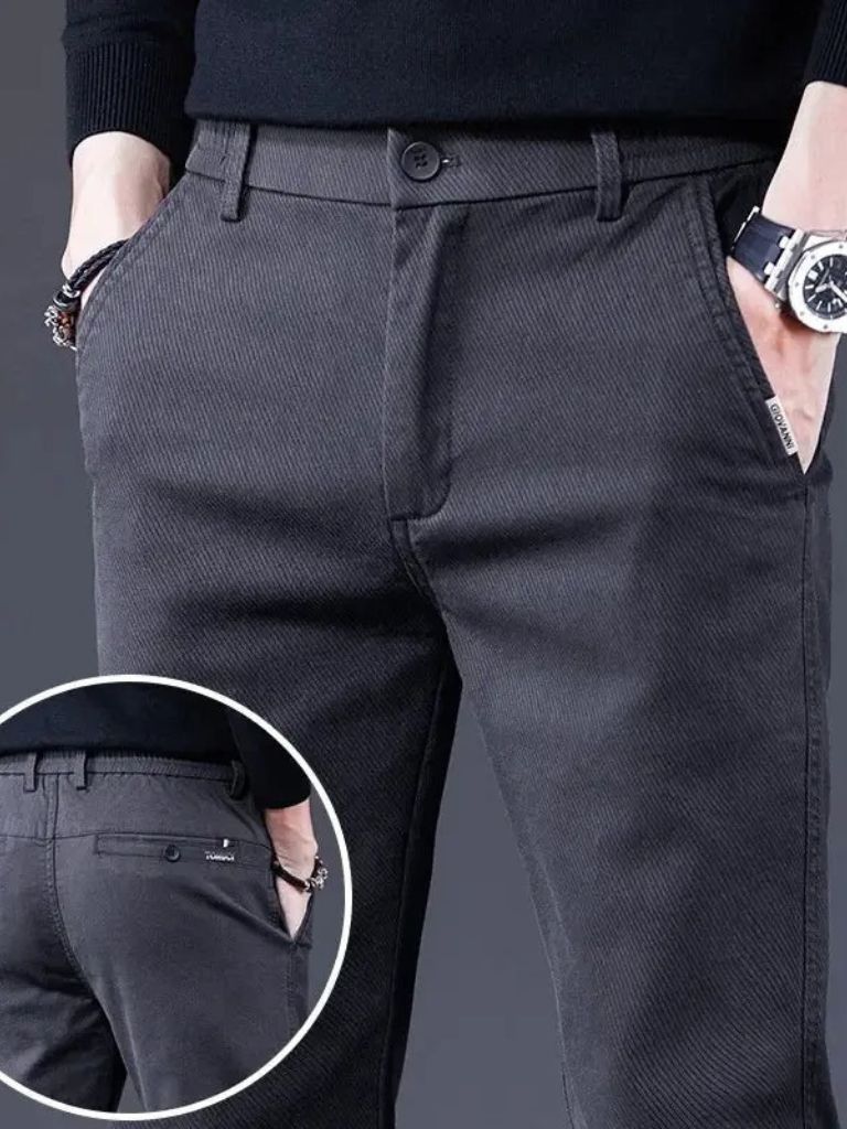 Essential Stretchy Straight Trousers for Men