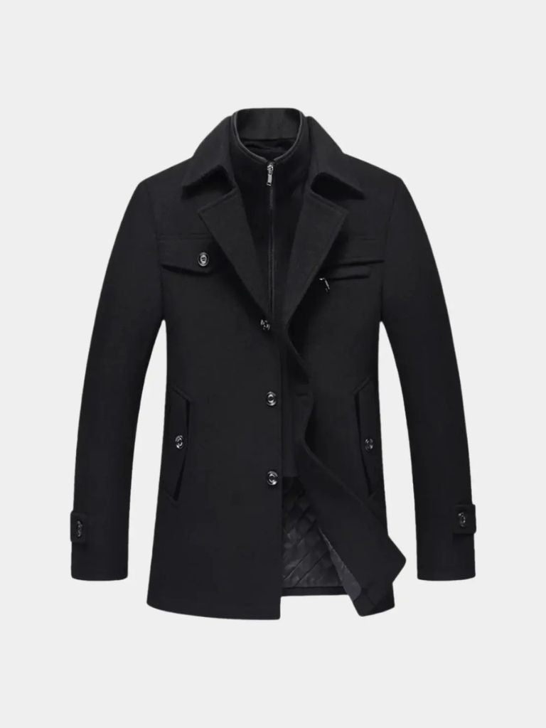 Essential Wool Blend Coat for Men