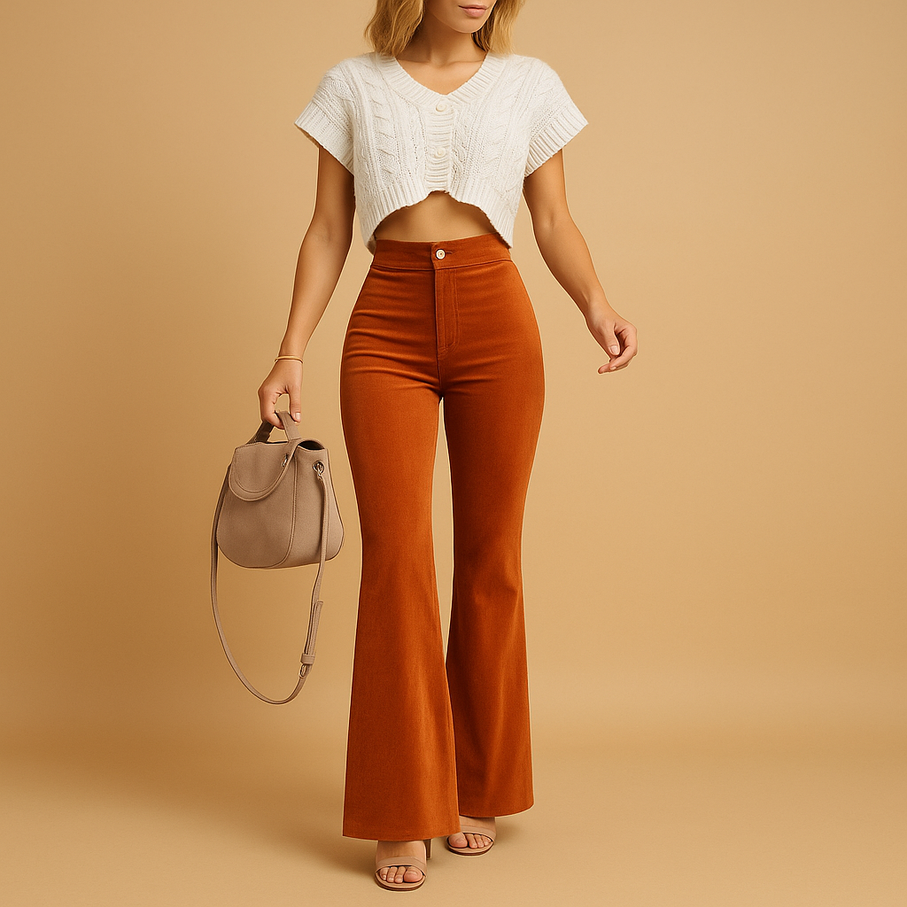 Flared corduroy pants for women | Yasmine