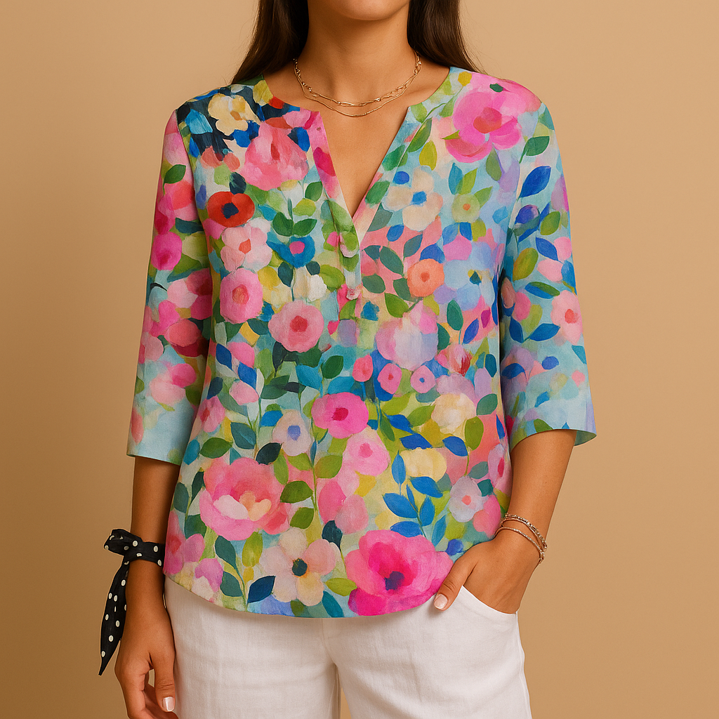 Floral blouse with relaxed fit for women | Isla