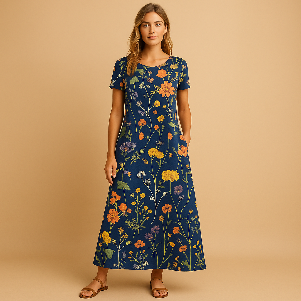 Floral casual midi dress for women | Amelia