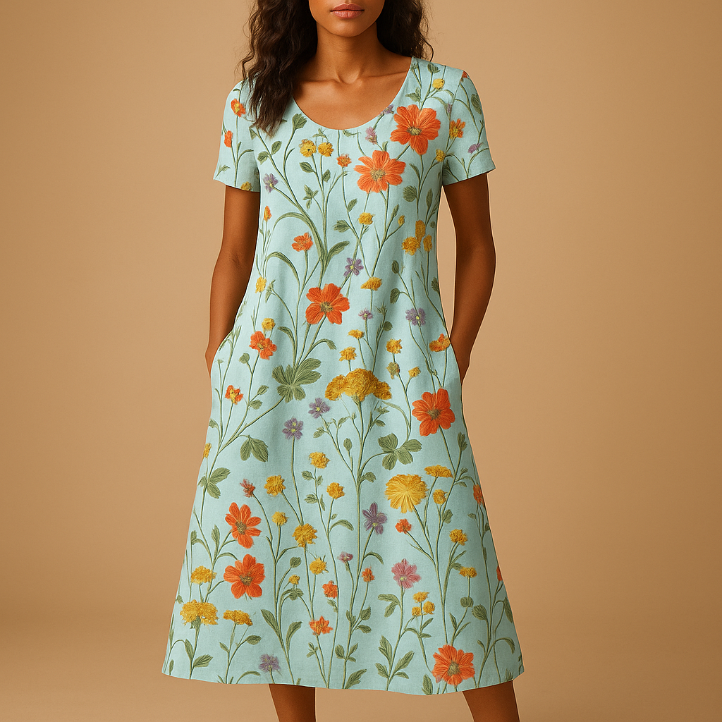Floral casual midi dress for women | Amelia