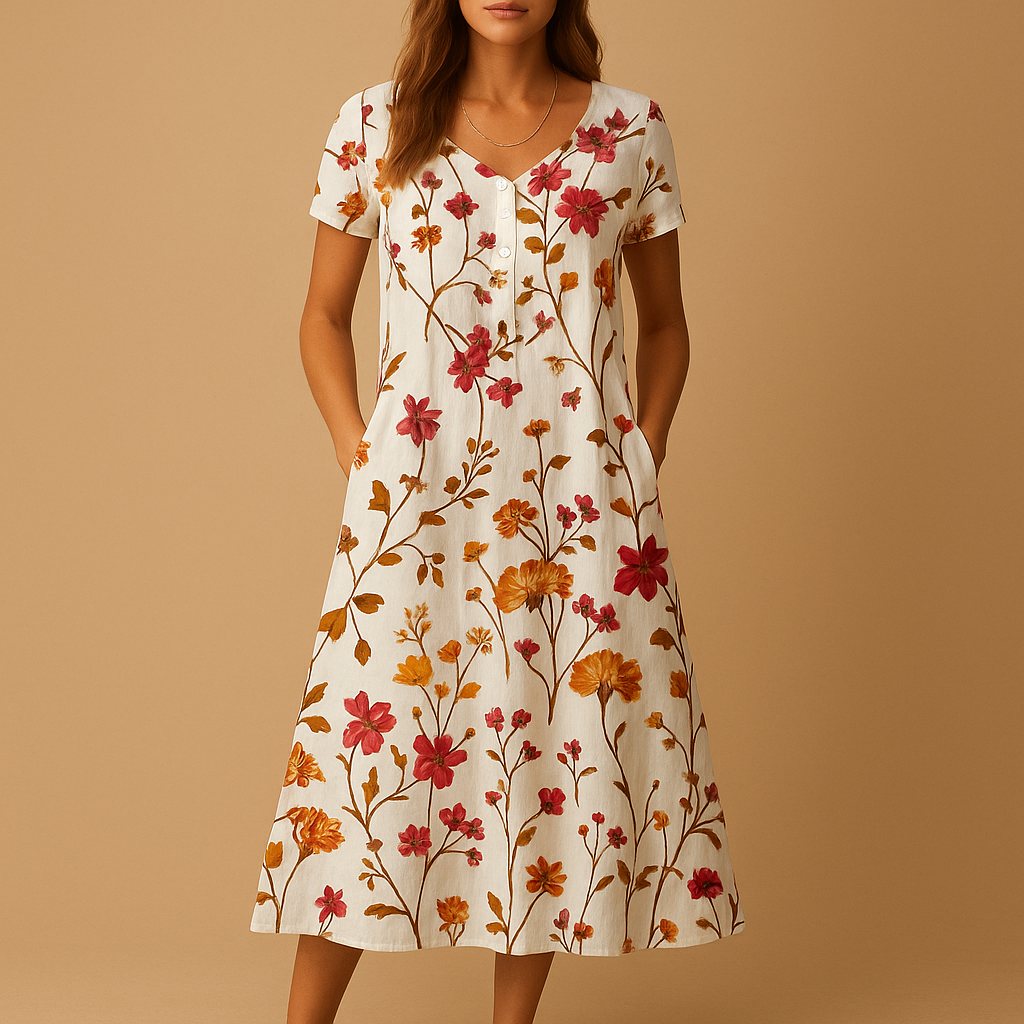 Floral casual midi dress for women | Amelia