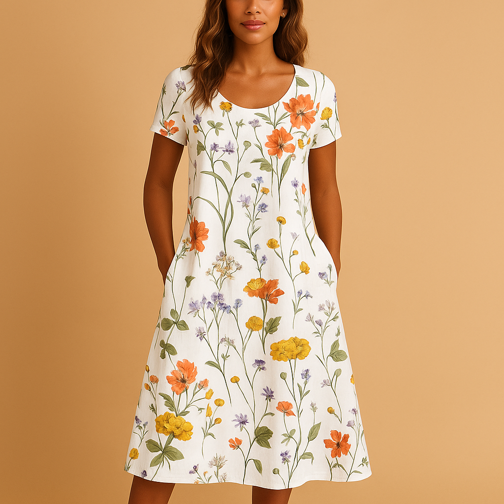 Floral casual midi dress for women | Amelia