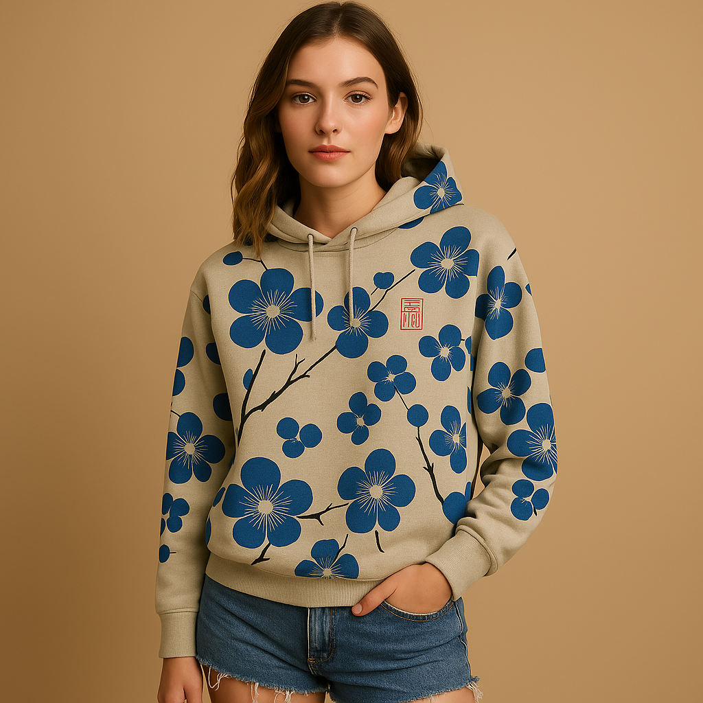 Floral print hoodie sweater for women | Fleur