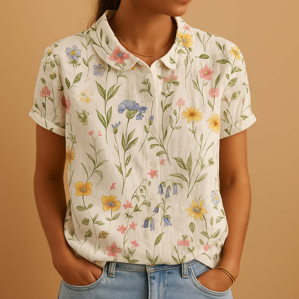 Floral print loose blouse for women | Hazel