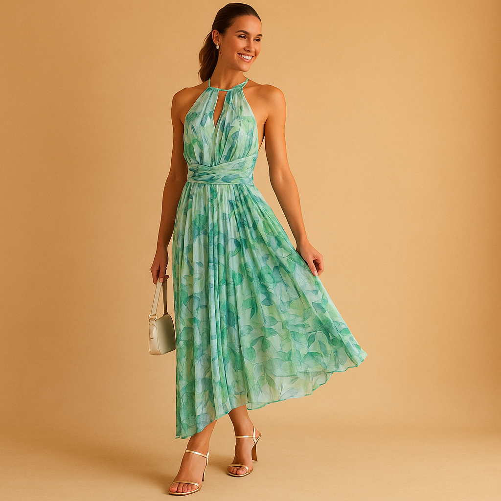 Floral sleeveless maxi dress for women | Isabelle
