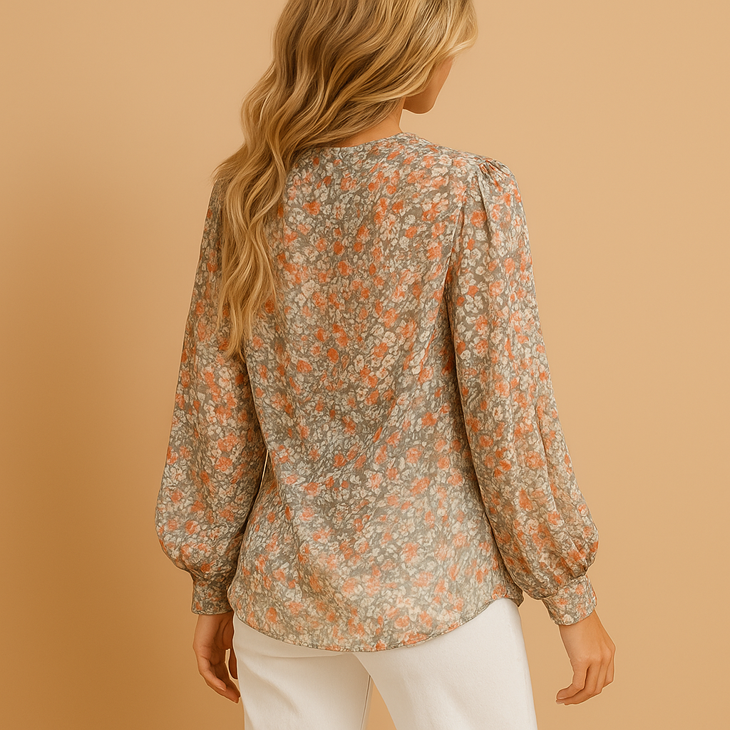 Floral long sleeve summer blouse for women | Clara