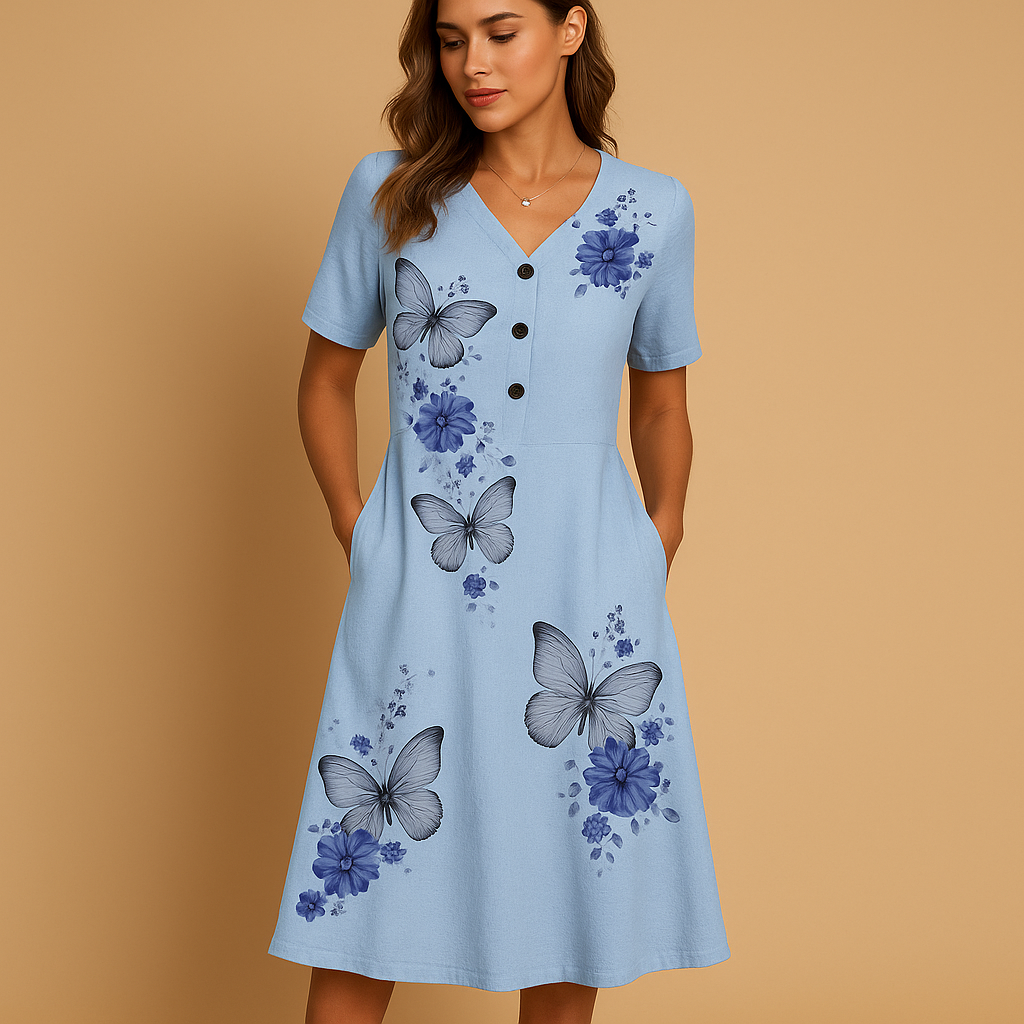 Floral summer dress with relaxed fit for women | Amelia