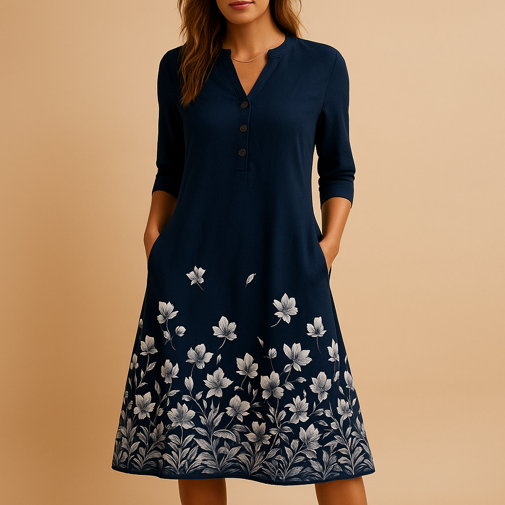 Floral summer dress with relaxed fit for women | Amelia