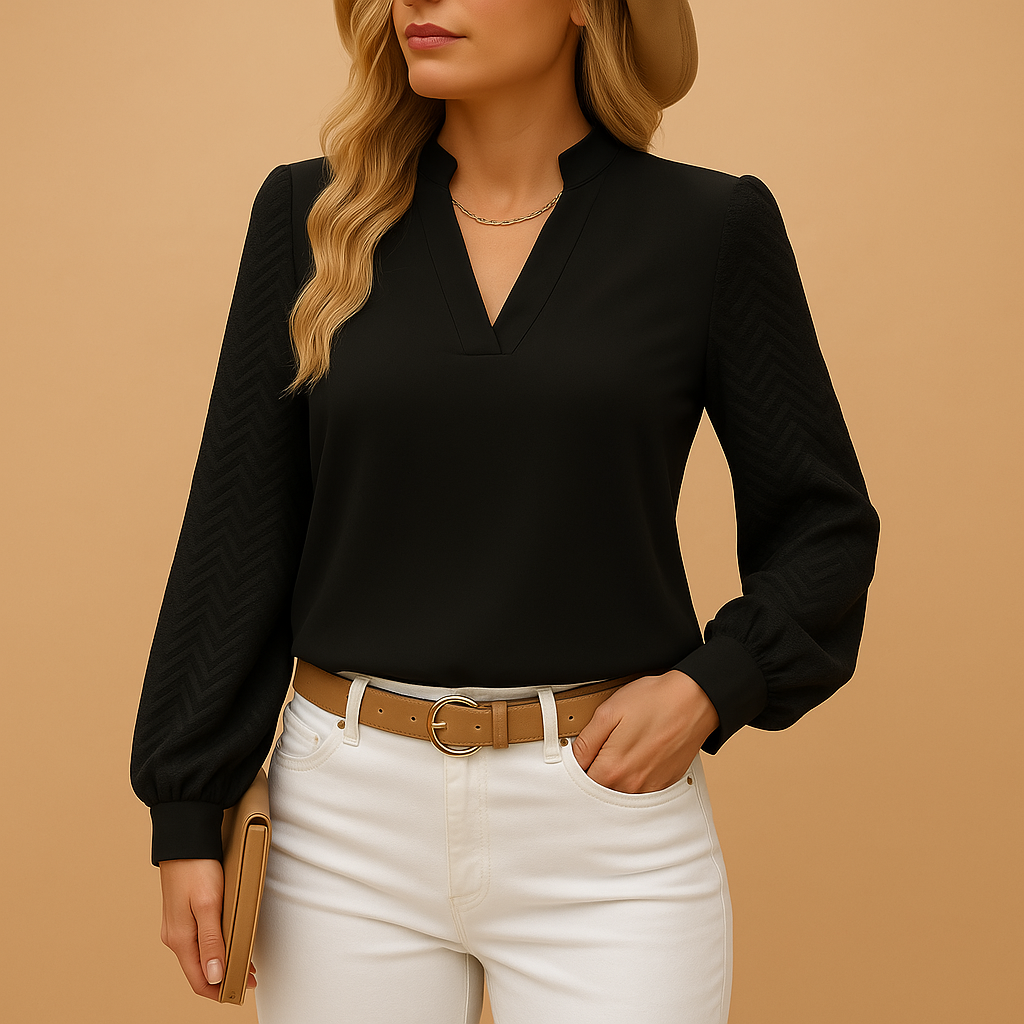 Flowy V-neck blouse for women | Isla
