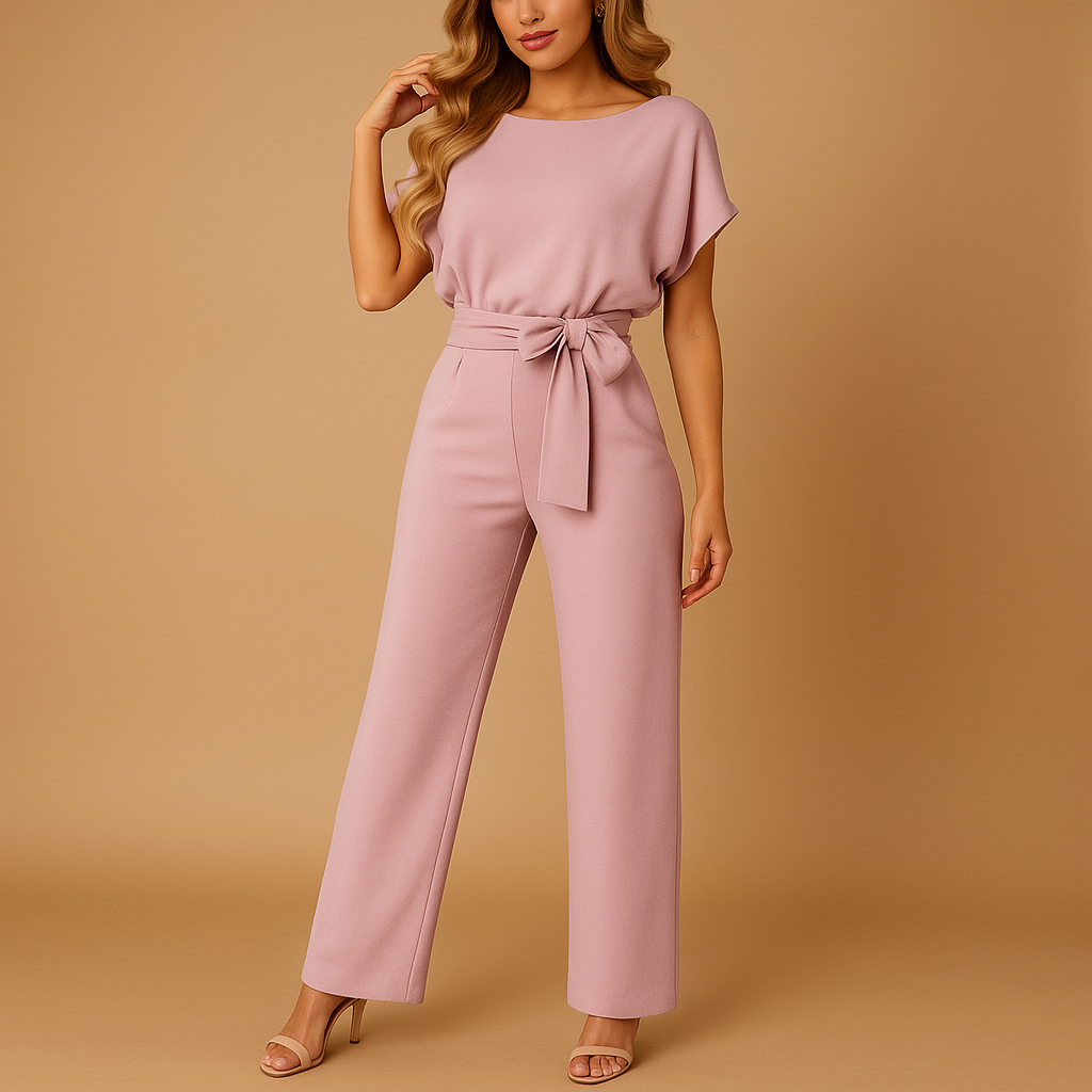 Glitter halterneck jumpsuit with open back for women | Eliza