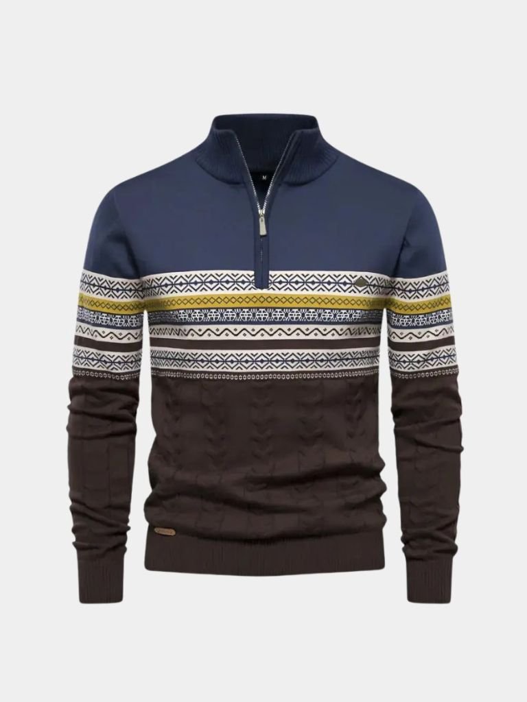 Half Zip Knit Pullover Sweater for Men