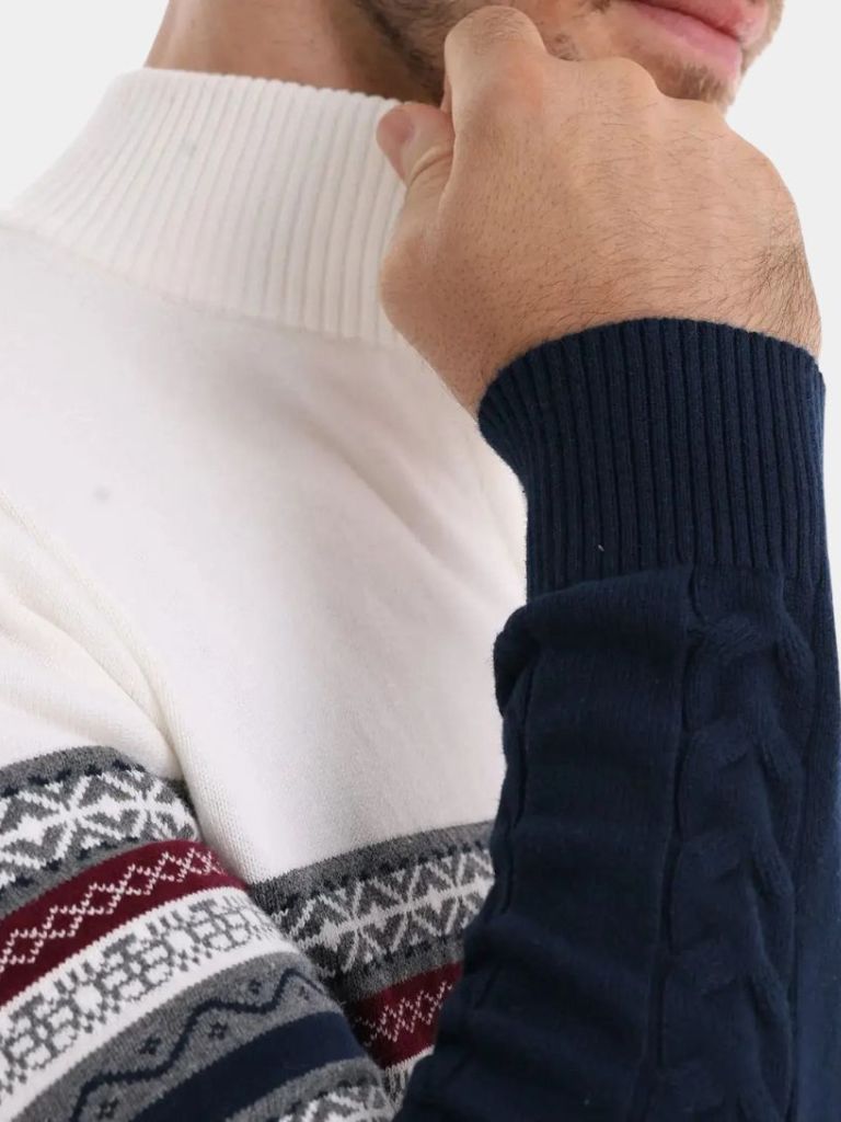 Half Zip Knit Pullover Sweater for Men