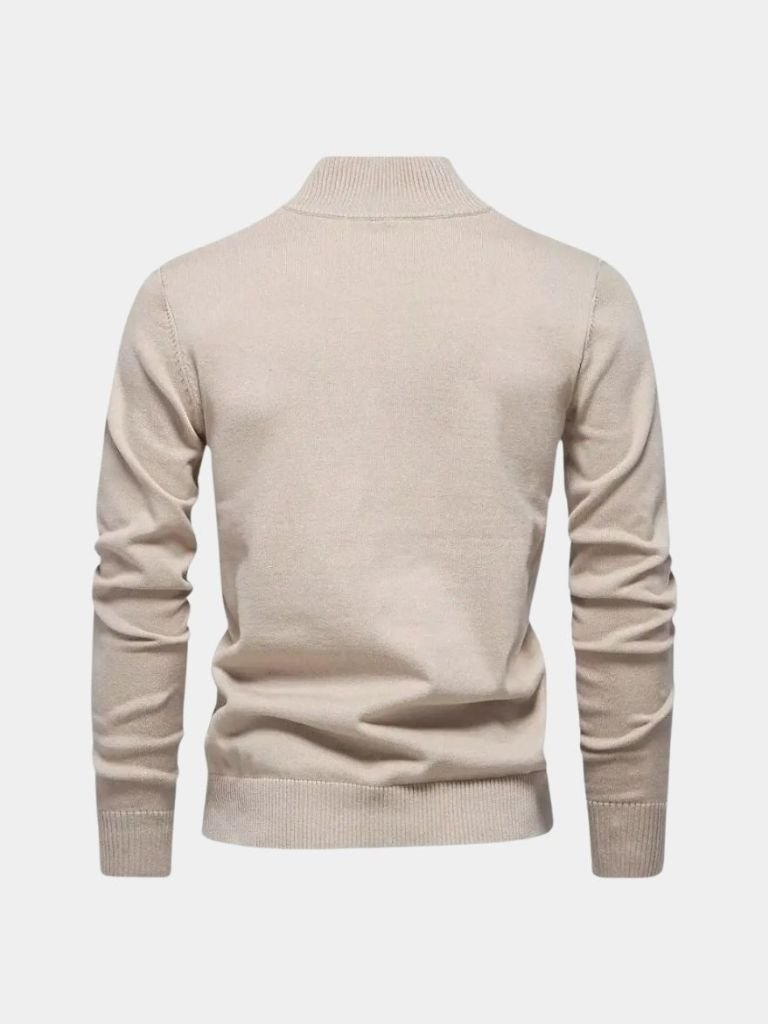 Half Zip Knitwear Solid Color Cardigan Sweater for Men