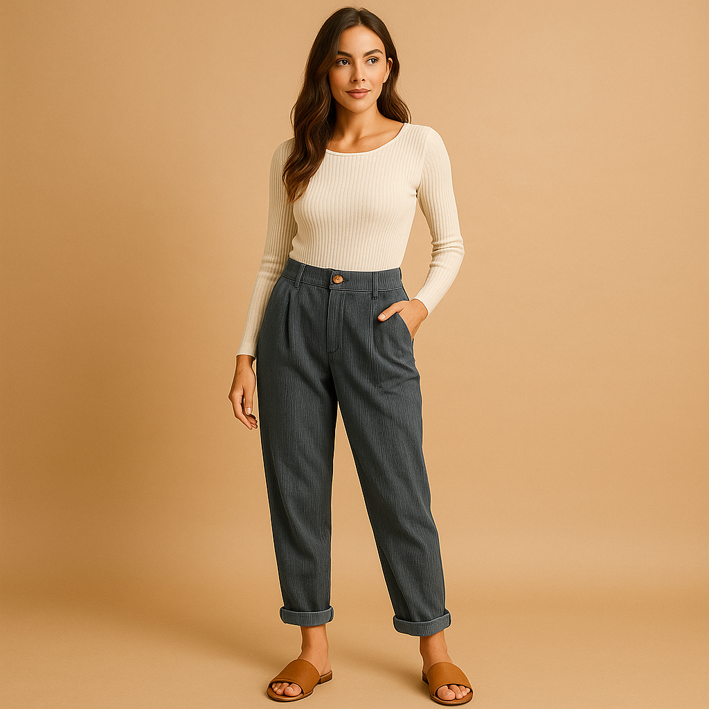 High waist corduroy pants for women | Lydia