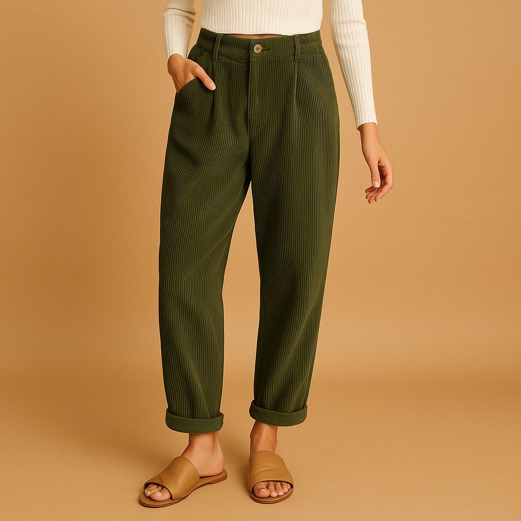 High waist corduroy pants for women | Lydia