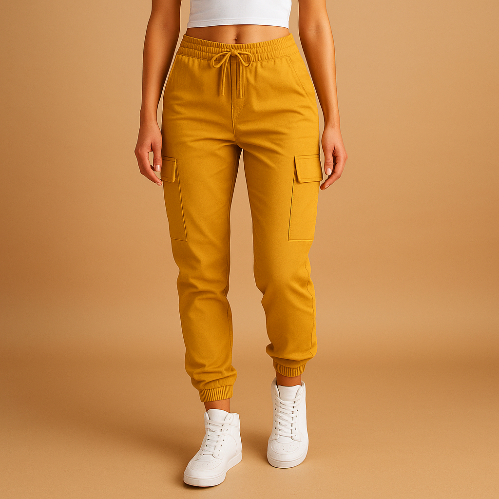 High-waisted slim cargo pants for women | Elina