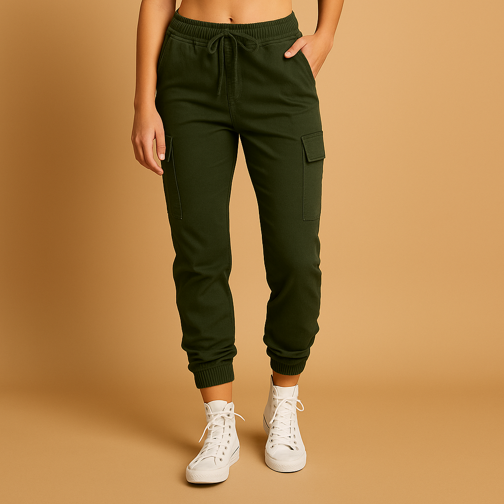 High-waisted slim cargo pants for women | Elina