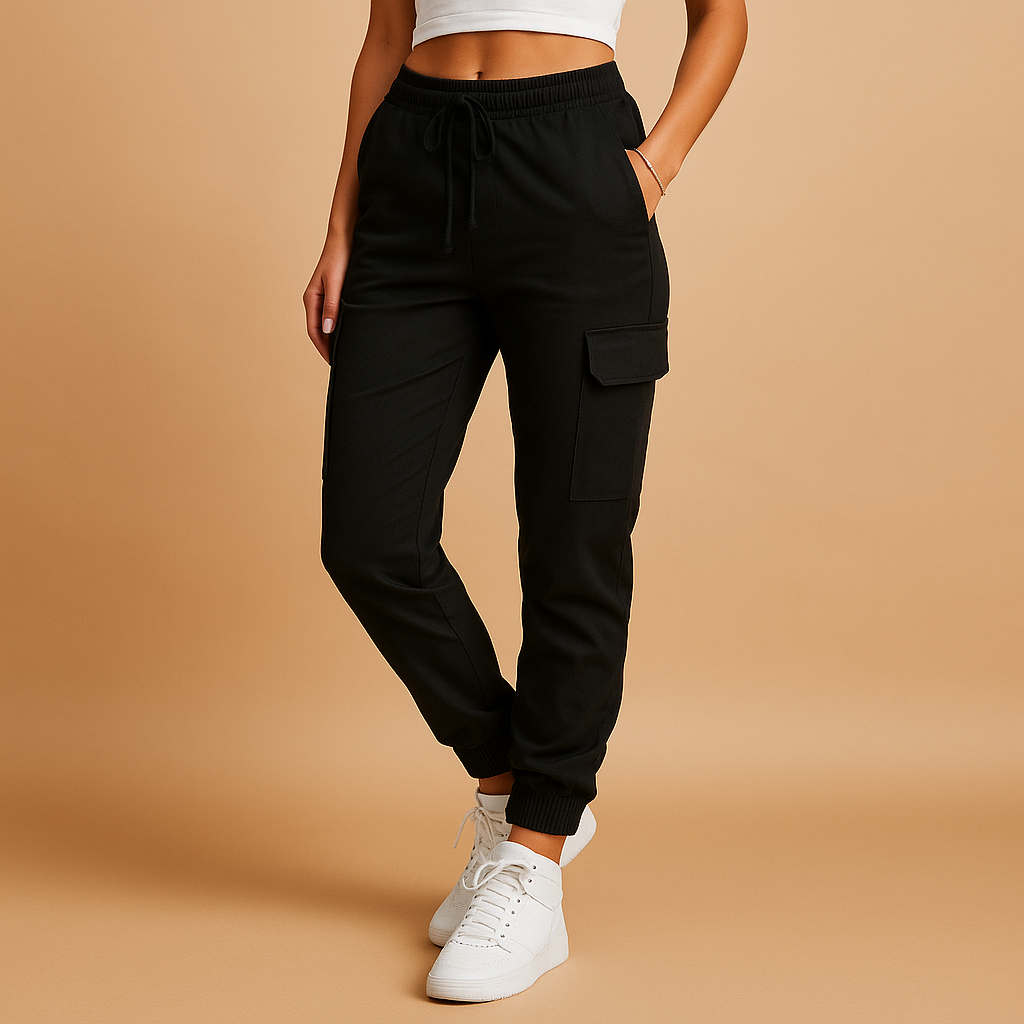 High-waisted slim cargo pants for women | Elina